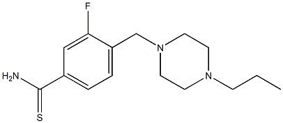 3-fluoro-4-[(4-propylpiperazin-1-yl)methyl]benzenecarbothioamide Structure