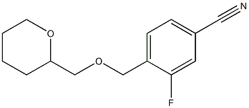 3-fluoro-4-[(tetrahydro-2H-pyran-2-ylmethoxy)methyl]benzonitrile Structure