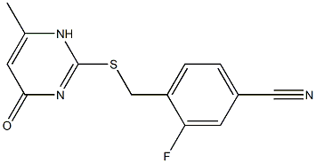 3-fluoro-4-{[(6-methyl-4-oxo-1,4-dihydropyrimidin-2-yl)sulfanyl]methyl}benzonitrile Structure