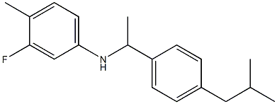 3-fluoro-4-methyl-N-{1-[4-(2-methylpropyl)phenyl]ethyl}aniline 구조식 이미지