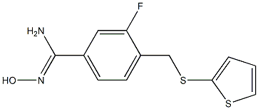 3-fluoro-N'-hydroxy-4-[(thiophen-2-ylsulfanyl)methyl]benzene-1-carboximidamide 구조식 이미지