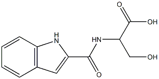 3-hydroxy-2-(1H-indol-2-ylformamido)propanoic acid Structure