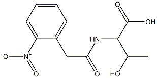 3-hydroxy-2-{[(2-nitrophenyl)acetyl]amino}butanoic acid 구조식 이미지