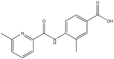 3-methyl-4-{[(6-methylpyridin-2-yl)carbonyl]amino}benzoic acid Structure
