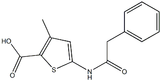 3-methyl-5-(2-phenylacetamido)thiophene-2-carboxylic acid 구조식 이미지