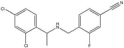 4-({[1-(2,4-dichlorophenyl)ethyl]amino}methyl)-3-fluorobenzonitrile Structure