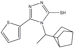 4-(1-{bicyclo[2.2.1]heptan-2-yl}ethyl)-5-(thiophen-2-yl)-4H-1,2,4-triazole-3-thiol 구조식 이미지