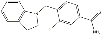 4-(2,3-dihydro-1H-indol-1-ylmethyl)-3-fluorobenzene-1-carbothioamide Structure