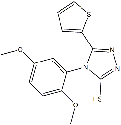 4-(2,5-dimethoxyphenyl)-5-(thiophen-2-yl)-4H-1,2,4-triazole-3-thiol 구조식 이미지
