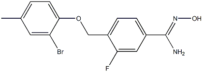 4-(2-bromo-4-methylphenoxymethyl)-3-fluoro-N'-hydroxybenzene-1-carboximidamide Structure