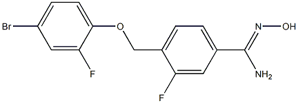 4-(4-bromo-2-fluorophenoxymethyl)-3-fluoro-N'-hydroxybenzene-1-carboximidamide Structure