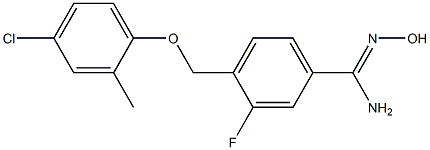 4-(4-chloro-2-methylphenoxymethyl)-3-fluoro-N'-hydroxybenzene-1-carboximidamide Structure