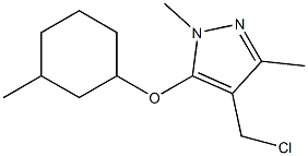 4-(chloromethyl)-1,3-dimethyl-5-[(3-methylcyclohexyl)oxy]-1H-pyrazole 구조식 이미지