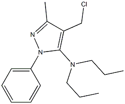 4-(chloromethyl)-3-methyl-1-phenyl-N,N-dipropyl-1H-pyrazol-5-amine 구조식 이미지