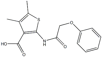 4,5-dimethyl-2-(2-phenoxyacetamido)thiophene-3-carboxylic acid 구조식 이미지