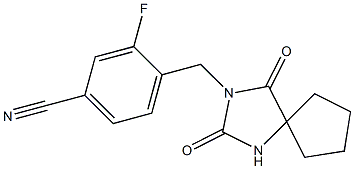 4-[(2,4-dioxo-1,3-diazaspiro[4.4]non-3-yl)methyl]-3-fluorobenzonitrile Structure