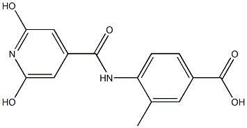 4-[(2,6-dihydroxyisonicotinoyl)amino]-3-methylbenzoic acid Structure