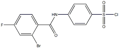 4-[(2-bromo-4-fluorobenzene)amido]benzene-1-sulfonyl chloride Structure