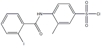 4-[(2-iodobenzene)amido]-3-methylbenzene-1-sulfonyl chloride Structure