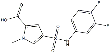 4-[(3,4-difluorophenyl)sulfamoyl]-1-methyl-1H-pyrrole-2-carboxylic acid Structure