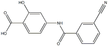 4-[(3-cyanobenzene)amido]-2-hydroxybenzoic acid 구조식 이미지