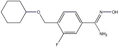 4-[(cyclohexyloxy)methyl]-3-fluoro-N'-hydroxybenzenecarboximidamide 구조식 이미지