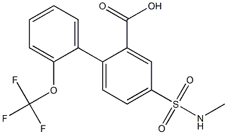 4-[(methylamino)sulfonyl]-2'-(trifluoromethoxy)-1,1'-biphenyl-2-carboxylic acid Structure