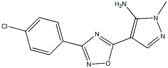 4-[3-(4-chlorophenyl)-1,2,4-oxadiazol-5-yl]-1-methyl-1H-pyrazol-5-amine 구조식 이미지