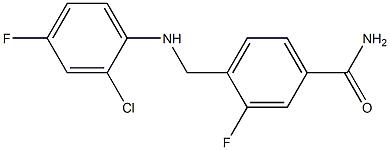 4-{[(2-chloro-4-fluorophenyl)amino]methyl}-3-fluorobenzamide Structure