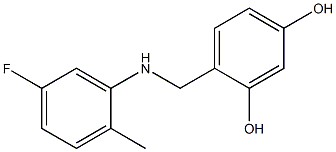 4-{[(5-fluoro-2-methylphenyl)amino]methyl}benzene-1,3-diol 구조식 이미지