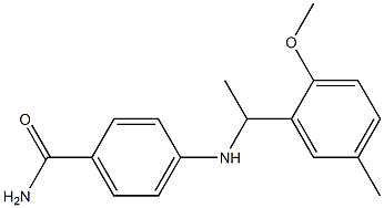 4-{[1-(2-methoxy-5-methylphenyl)ethyl]amino}benzamide 구조식 이미지