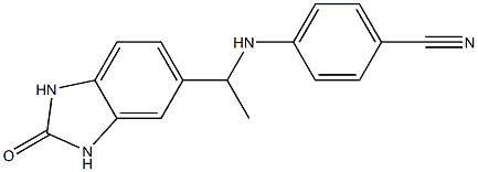 4-{[1-(2-oxo-2,3-dihydro-1H-1,3-benzodiazol-5-yl)ethyl]amino}benzonitrile 구조식 이미지