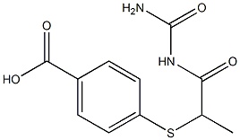 4-{[1-(carbamoylamino)-1-oxopropan-2-yl]sulfanyl}benzoic acid 구조식 이미지