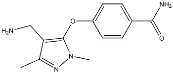 4-{[4-(aminomethyl)-1,3-dimethyl-1H-pyrazol-5-yl]oxy}benzamide 구조식 이미지