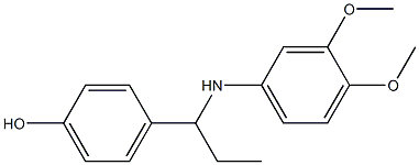 4-{1-[(3,4-dimethoxyphenyl)amino]propyl}phenol Structure