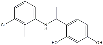 4-{1-[(3-chloro-2-methylphenyl)amino]ethyl}benzene-1,3-diol 구조식 이미지
