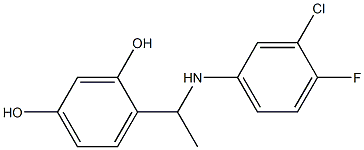 4-{1-[(3-chloro-4-fluorophenyl)amino]ethyl}benzene-1,3-diol Structure