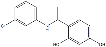 4-{1-[(3-chlorophenyl)amino]ethyl}benzene-1,3-diol 구조식 이미지