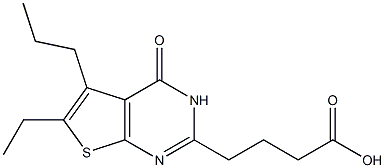 4-{6-ethyl-4-oxo-5-propyl-3H,4H-thieno[2,3-d]pyrimidin-2-yl}butanoic acid 구조식 이미지