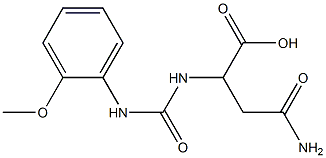 4-amino-2-({[(2-methoxyphenyl)amino]carbonyl}amino)-4-oxobutanoic acid 구조식 이미지