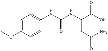 4-amino-2-({[(4-methoxyphenyl)amino]carbonyl}amino)-4-oxobutanoic acid 구조식 이미지