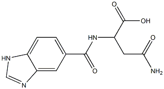 4-amino-2-[(1H-benzimidazol-5-ylcarbonyl)amino]-4-oxobutanoic acid 구조식 이미지