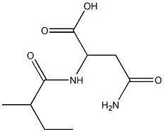 4-amino-2-[(2-methylbutanoyl)amino]-4-oxobutanoic acid 구조식 이미지