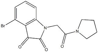 4-bromo-1-[2-oxo-2-(pyrrolidin-1-yl)ethyl]-2,3-dihydro-1H-indole-2,3-dione 구조식 이미지