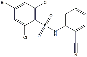 4-bromo-2,6-dichloro-N-(2-cyanophenyl)benzene-1-sulfonamide 구조식 이미지