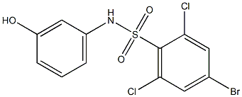4-bromo-2,6-dichloro-N-(3-hydroxyphenyl)benzene-1-sulfonamide 구조식 이미지
