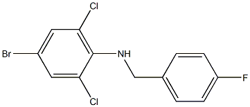 4-bromo-2,6-dichloro-N-[(4-fluorophenyl)methyl]aniline 구조식 이미지