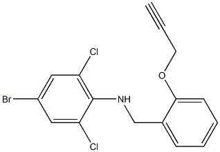 4-bromo-2,6-dichloro-N-{[2-(prop-2-yn-1-yloxy)phenyl]methyl}aniline Structure