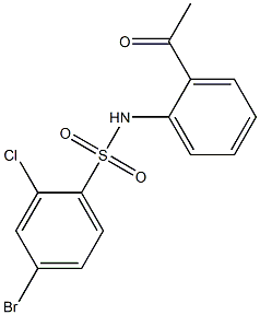 4-bromo-2-chloro-N-(2-acetylphenyl)benzene-1-sulfonamide 구조식 이미지