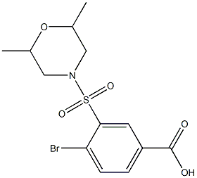 4-bromo-3-[(2,6-dimethylmorpholine-4-)sulfonyl]benzoic acid Structure